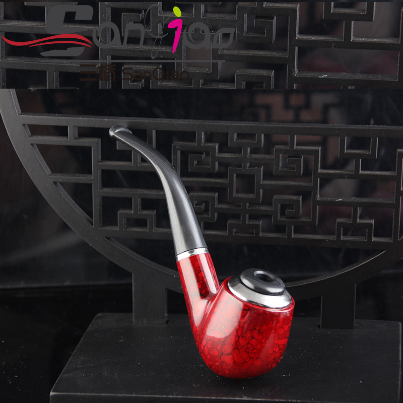 Resin smoke fighting old -style iron pot round cigarette cigarette cigarette dual -use, disassembly washing cycle filter entry -level traditional cigarette bucket 4