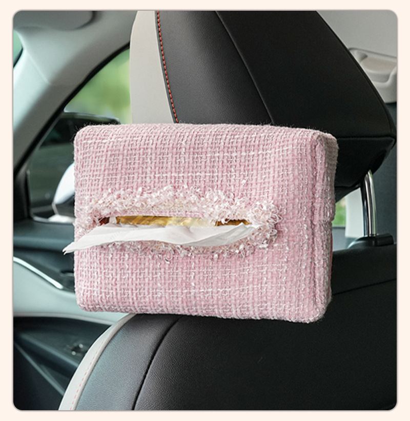 Creative Car Tissue Box Small Fragrance Car Tissue Box Hanging Bag Car Armrest Box Tissue Bag Interior Supplies