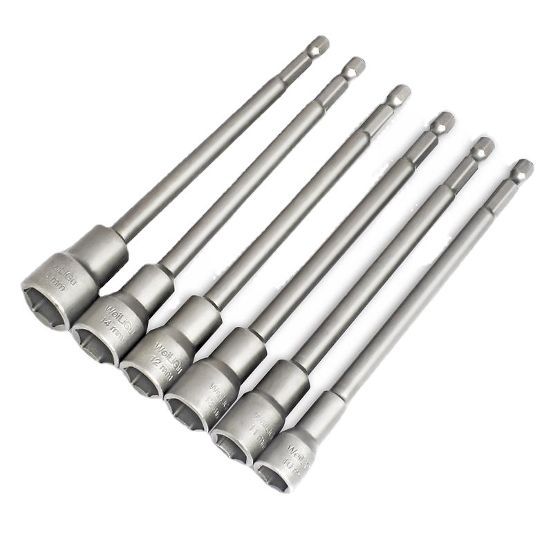 Conjunto fuerte magnético de acero de aluminio de titanio de aluminio de arco, manga de perforación eléctrica alargada, cabeza de lote 6 hexagonal 150 de 5 - 19 mm de largo