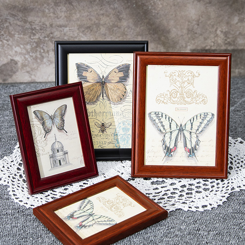 ♔ Vintage Solid Wood Photo Frame, Simple Modern Nostalgic Tabletop Frame, 6-Inch 8K 12inch Picture Frame, Small Decorative Piece, Customizable and Beautiful ♔ Vintage Solid Wood Photo Frame, Simple Modern Nostalgic Tabletop Frame, 6-Inch 8K 12inch Picture Frame, Small Decorative Piece, Customizable and Beautiful