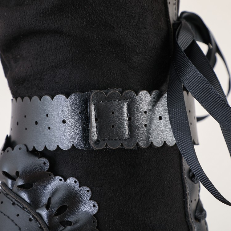 Women's Boots Ruffled Bow Knight Boots Ribbon Cowboy Style_voghion.com