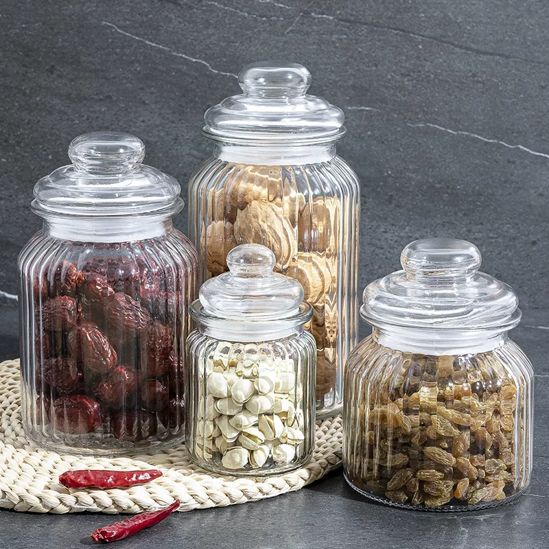 Glass capacious bottle, storage box, flavored tea, storage system