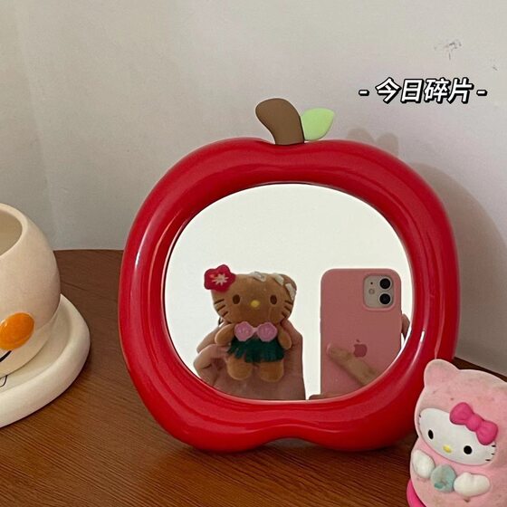 Ins Cute Makeup Mirror Student Dormitory Portable Desktop Makeup Mirror Home Bedroom Office Eerable Dressing Mirror