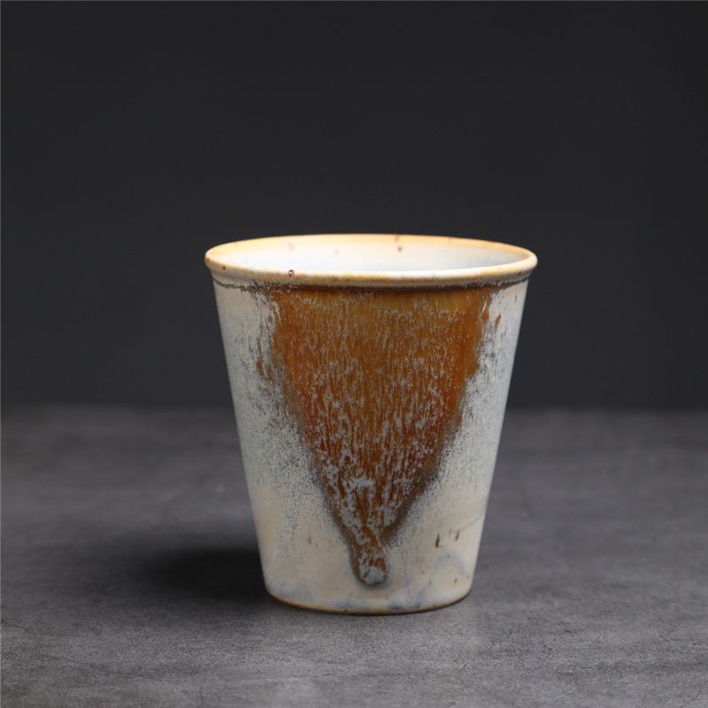 423-B 콜라컵(손잡이 없음) (흰색 바탕에 갈색 반점) 230ml