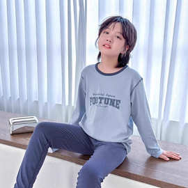 女童打底衫2025中大童秋衣秋裤莱卡棉家居睡衣男女童新品打底套装