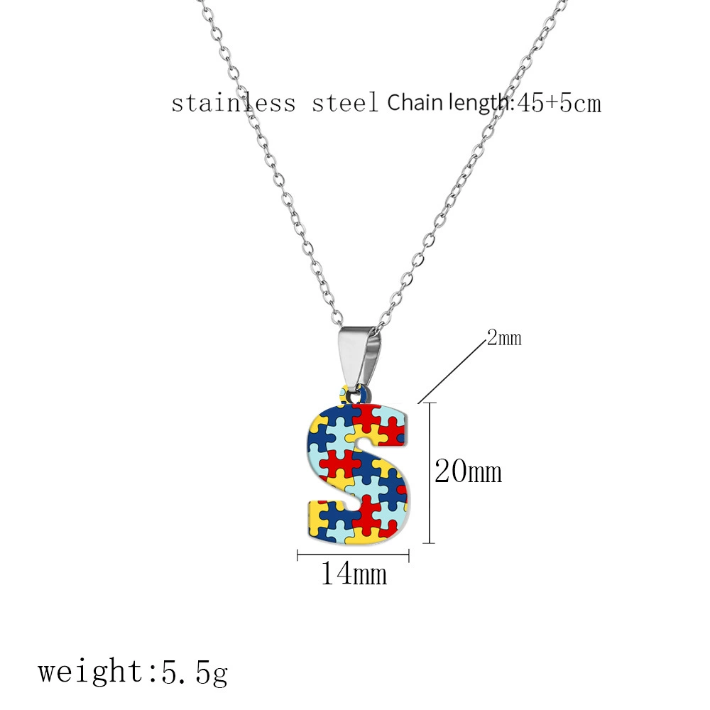 П pendant из нержавеющей стали с буквами, головоломка, ожерелье, (торговля через границы)