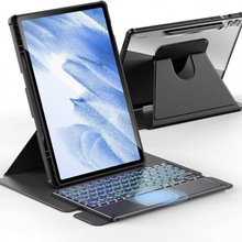 三星tab a9plus旋转保护壳s10触控背光蓝牙键盘S9笔槽皮套适用