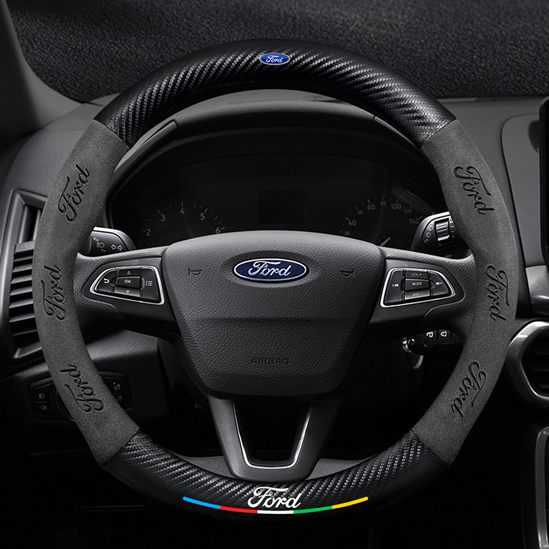 Steering wheel cover — Fiber Suede Leather Universal Handlebar Cover