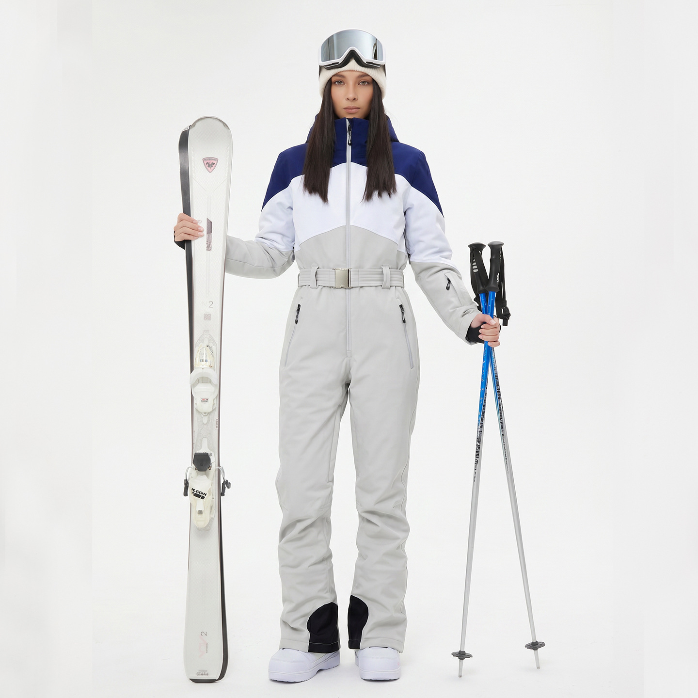 Women's one-piece ski suit, winter slimming ski suit, outdoor ski clothing, equipment, European and American cross-border support, drop shipping available.