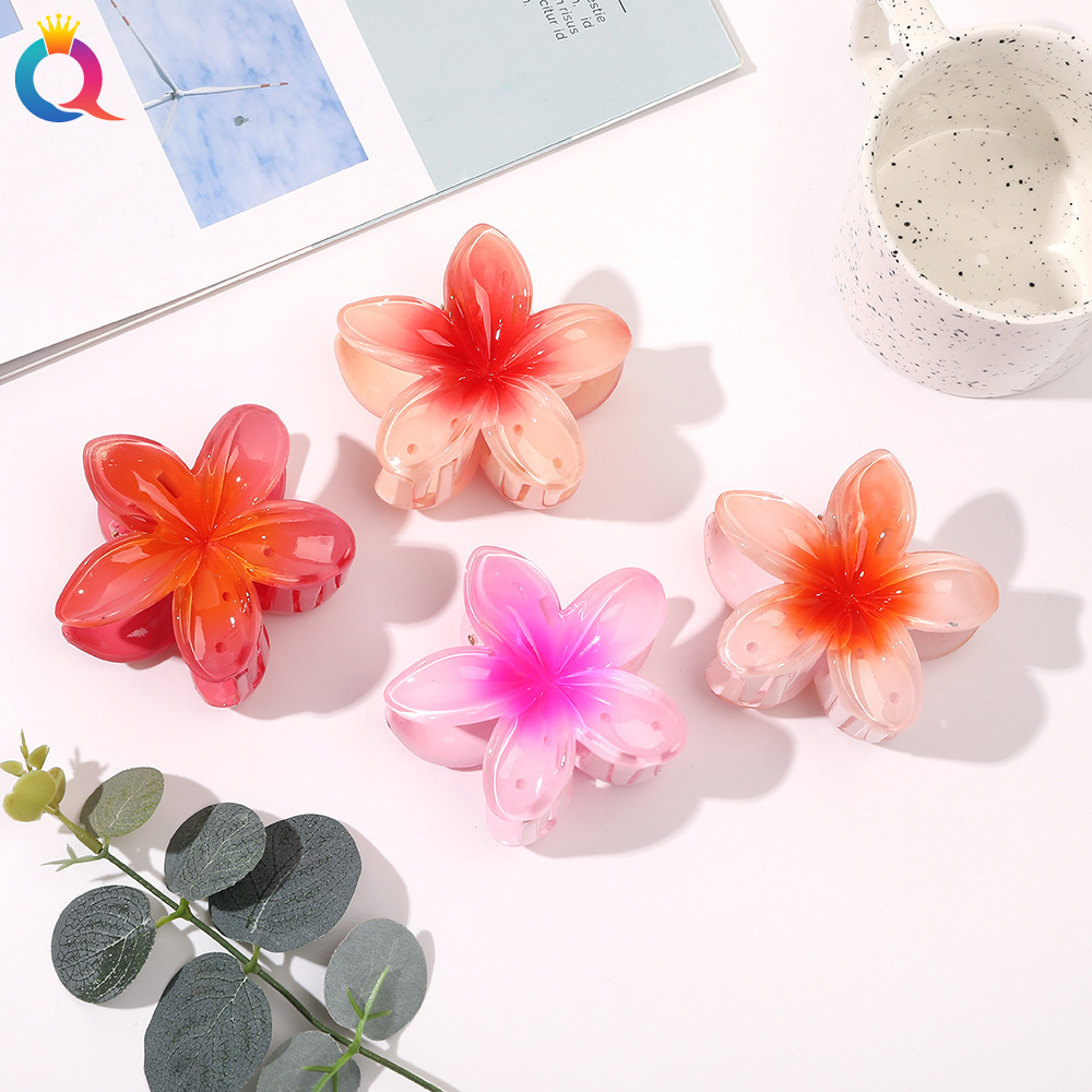 22g Weight Hair Claws Hair Accessories Type 1 Piece Quantity Holiday Occasion Plastic Material Flower Pattern Women'S Gender Sweet Style Women's Sweet Flower Plastic Hair Claws 4