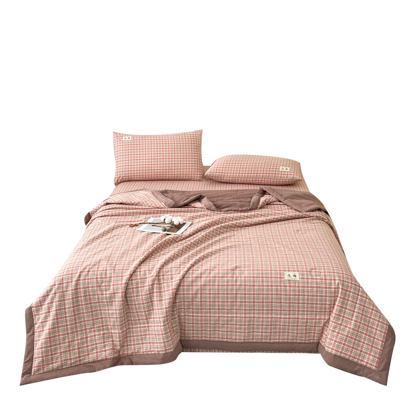 MUJI Class A Cotton Summer Quilt Thin Quilt Cotton Yarn-dyed Summer Cool Quilt Four-piece Summer Good Air Conditioning Quilt Core