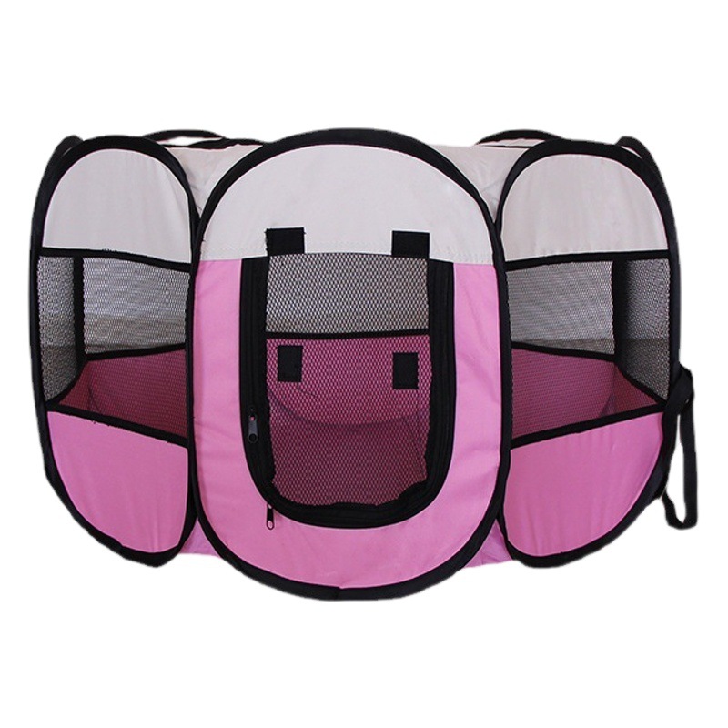 En stock plegable octogonal valla para mascotas Oxford tela resistente a mordeduras resistente a los arañazos jaula de la perrera del gato Sala de entrega de mascotas tienda al por mayor