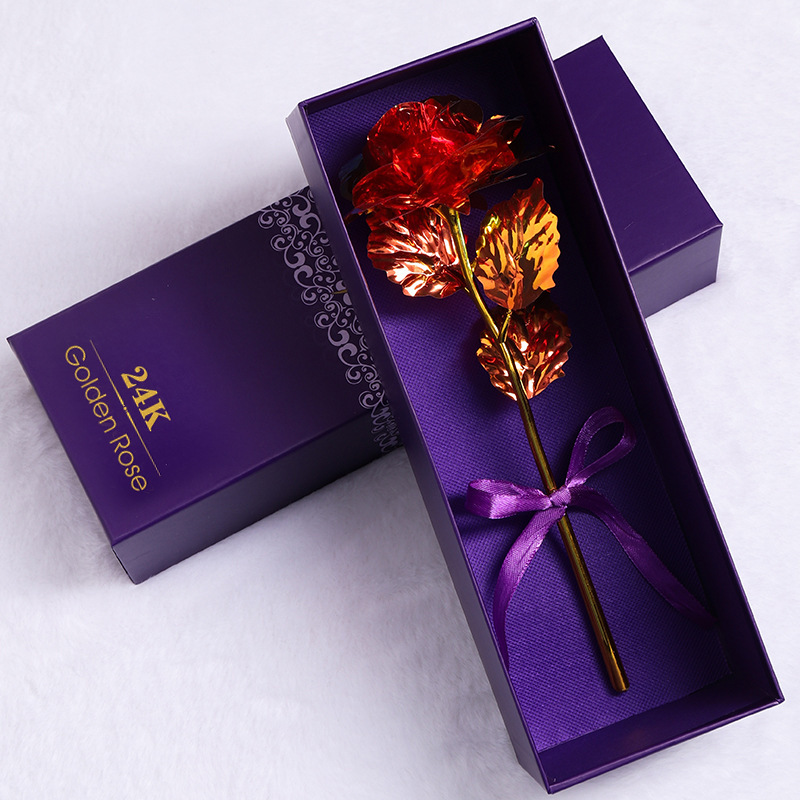 Gold Foil Rose Gift Set With Decorative Design For Any Occasion_voghion.com