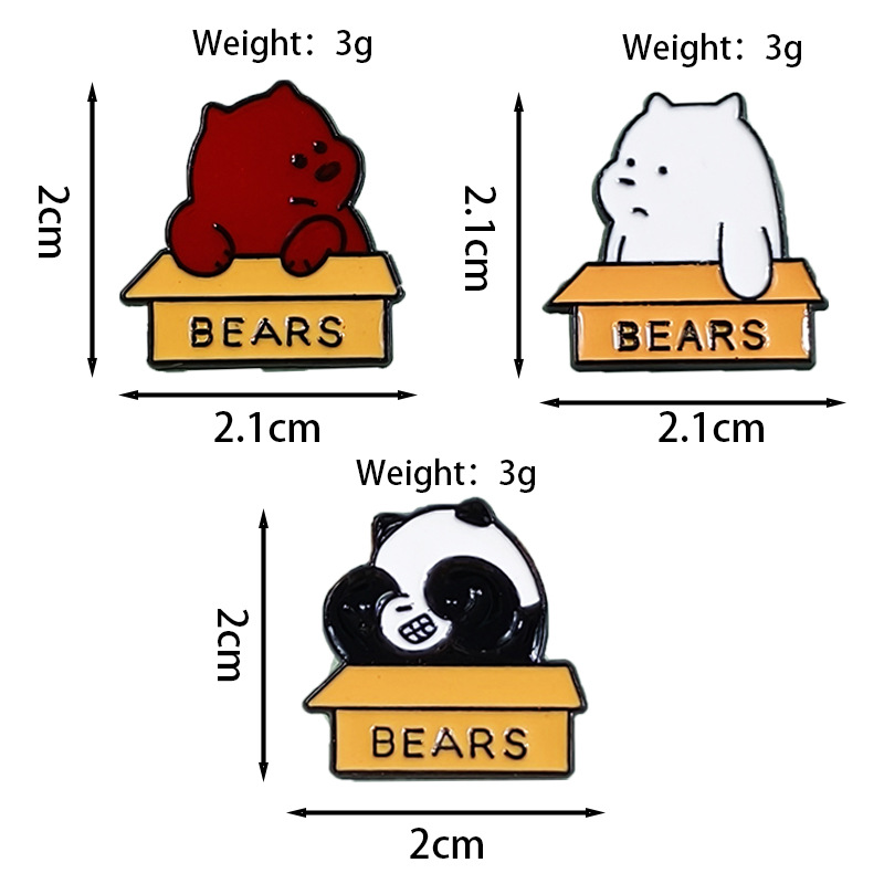 Dibujos animados anime tres broches de oso lindo mochila alfiler insignia aleación decoración conmemorativa insignia transfronteriza
