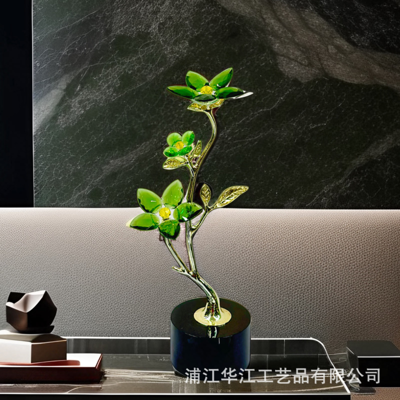 北欧モダンライト高級ゴールデン合金枝クリスタル装飾品モデルルームリビングルーム玄関装飾装飾品|undefined