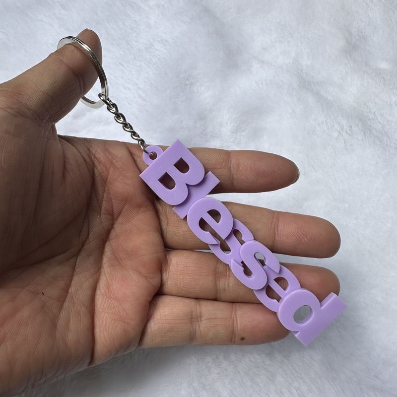 3D プリントされた同じスタイルのインスピレーションを与える祝福されたキーホルダーバッグバックルアクリルetsy インスピレーションジュエリー|undefined
