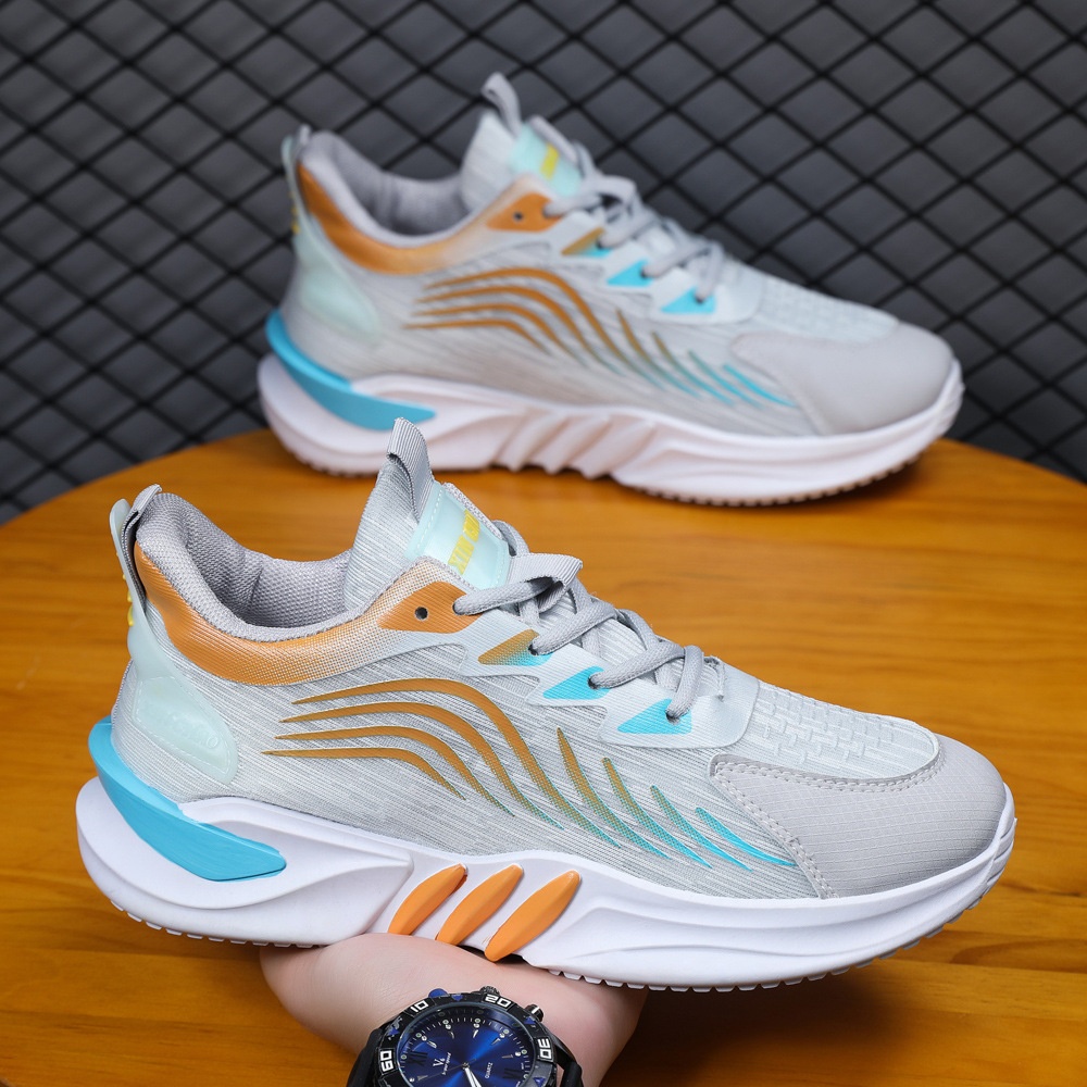 Zapatos de hombre 2024 primavera nuevos zapatos casuales de malla de tela de vuelo de comercio exterior zapatos deportivos de hombre al aire libre zapatos para correr