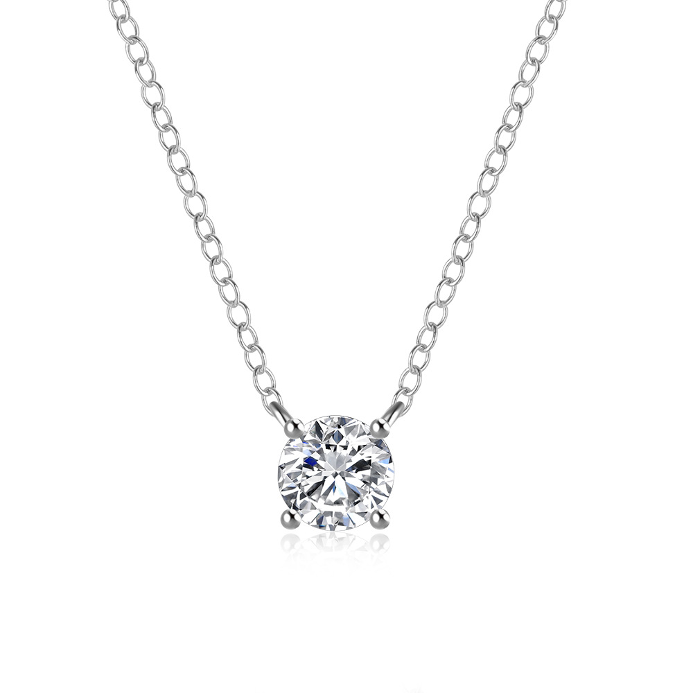 Women'S Gender 925 Sterling Silver Zircon Cable Chain Plating Geometric Pendant Necklace