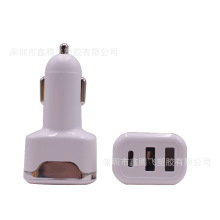 厂家批发电镀件车充塑胶壳料双USB+PD接口充电器外壳 PC材质壳料