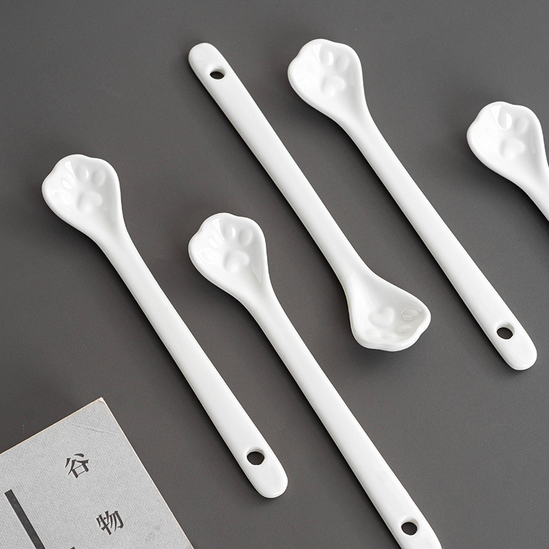 Ceramic coffee spoon stirring rod lengthened milk tea spoon personalized creative seasoning honey spoon cup long handle stirring spoon