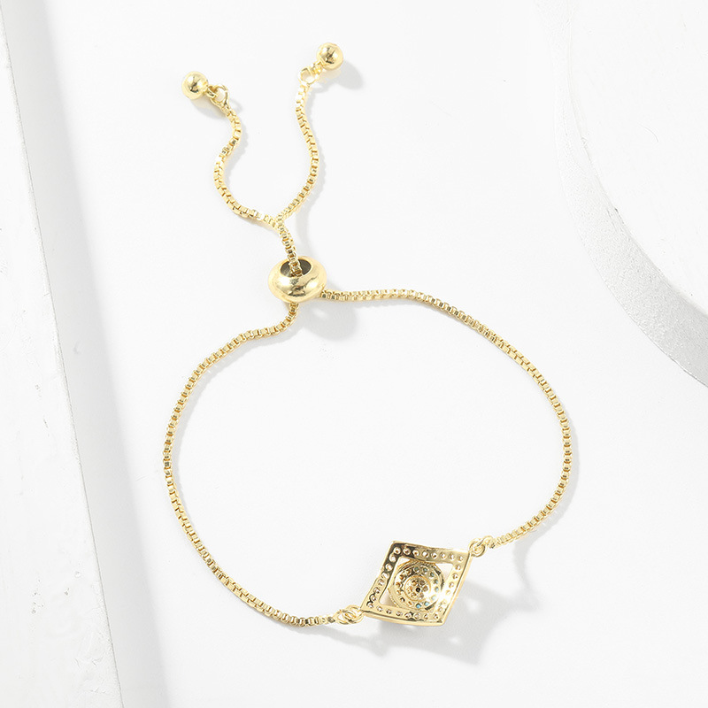 Fashion Eye Copper Inlay Artificial Gemstones Bracelets 1 Piece