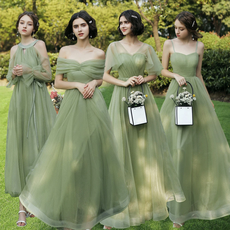Bridesmaid Dress 2025 New Spring Long One-Shoulder Slim Sister Group Suspender Long Dress Evening Dress Graduation Host Bridesmaid Dress 2025 New Spring Long One-Shoulder Slim Sister Group Suspender Long Dress Evening Dress Graduation Host
