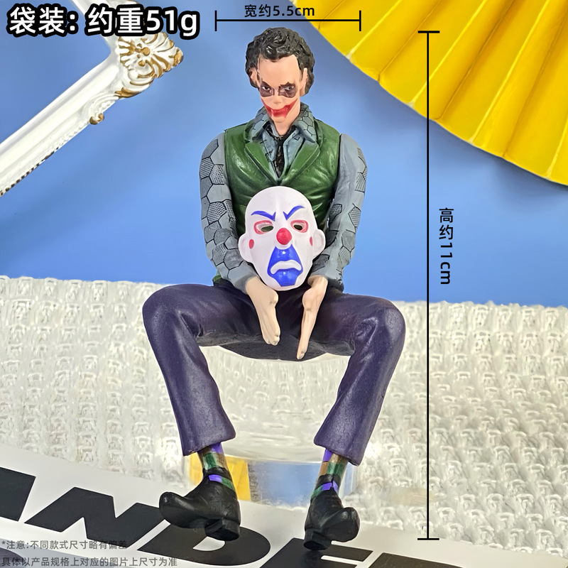 道化師DCヒースレジェ美漫暗黒騎士道化師自殺小隊のフィギュアJoker置物車の屋根の人形|undefined