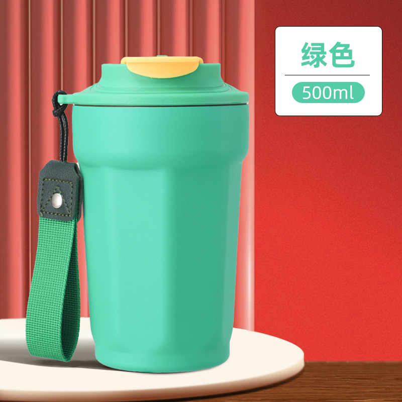 316 taza de café simple de alta calidad, taza de mano al aire libre, taza de aislamiento de vacío de doble capa octagonal