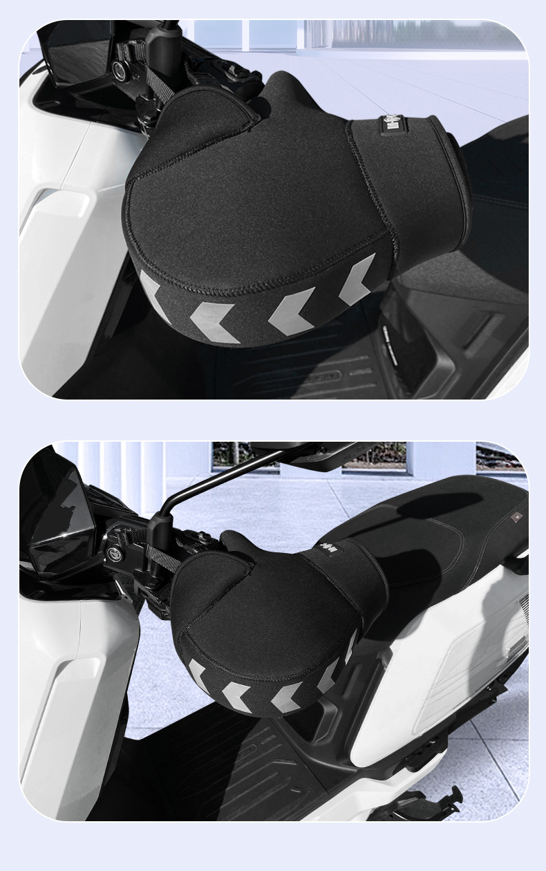 Motorcycle Handlebar Covers, Electric Vehicle Protective Gloves, Universal Winter Thickeneded Velvet Warm Windproof Motorcycle Rider Handlebar Covers