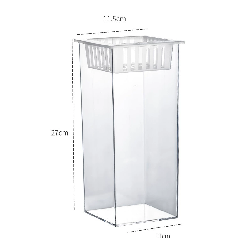 Transparent square rich bamboo hydroponic flower vase ornaments fish tank container goldfish green plant ornamental micro landscape ecological tank