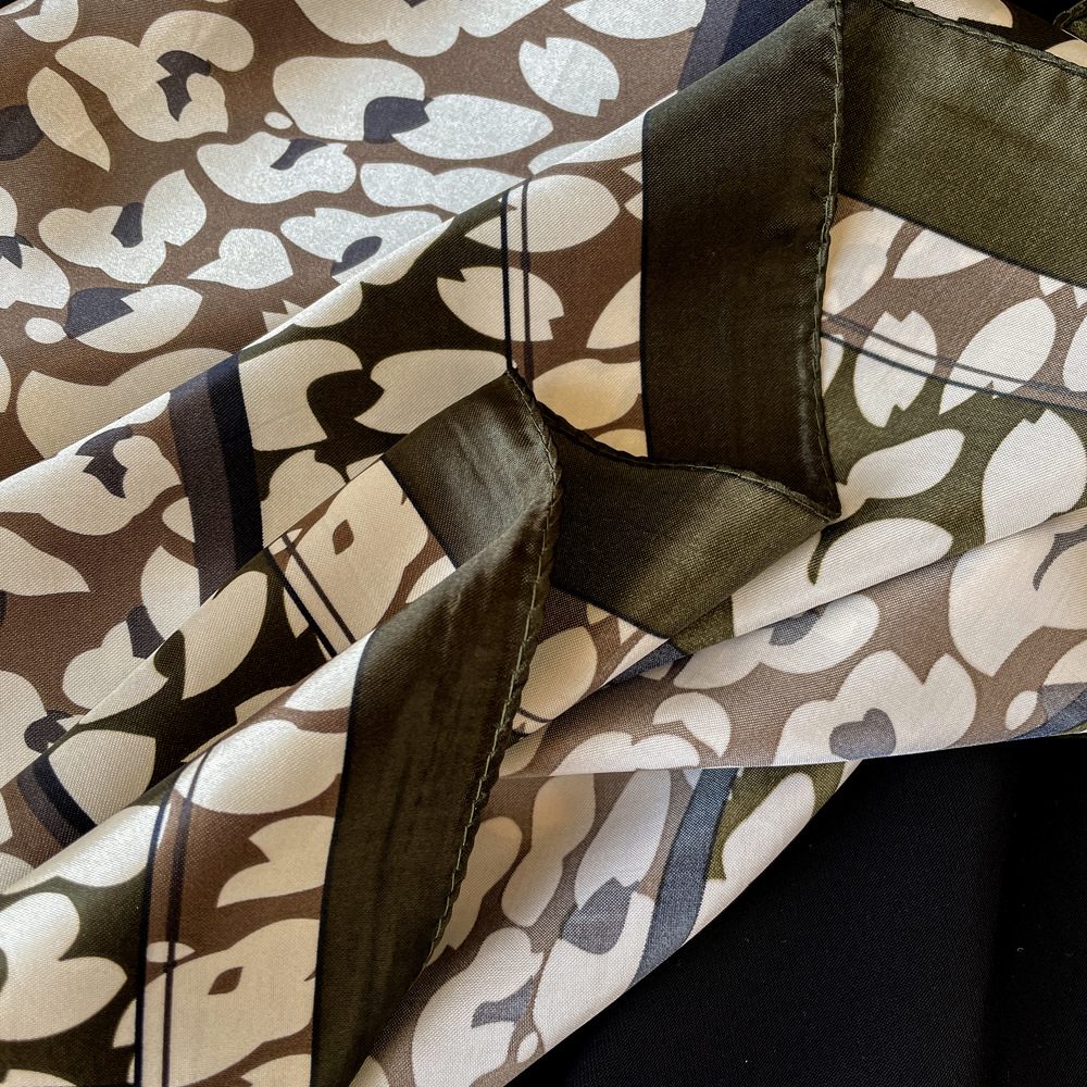 80g Weight Silk Scarf Classification Holiday, Travel Occasion Polyester Material Polka Dots, Leopard Pattern Spring&Summer Season Women's Gender Elegant, Vintage Style Style Women's Elegant Vintage Style Polka Dots Leopard Polyester Silk Scarf 17