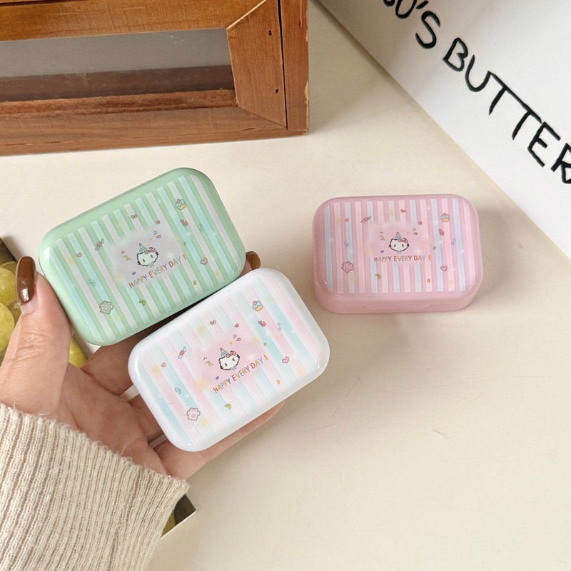 Creative and Cute with a Mirror ~ Fish-Shaped Contact Lens Case, Simple Beauty Lens Case, Companion Care Box B125