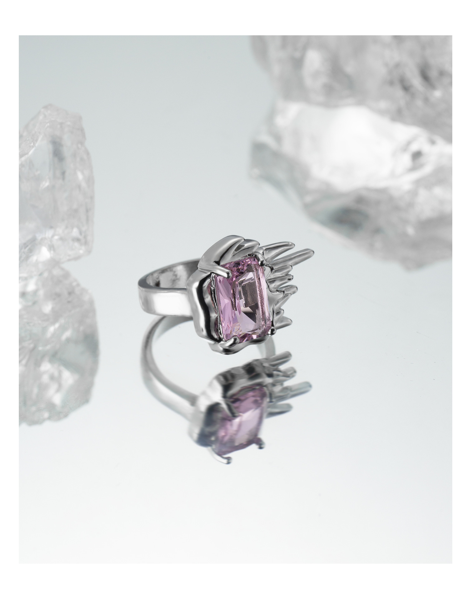 Fashion Geometric Copper Plating Zircon Open Ring