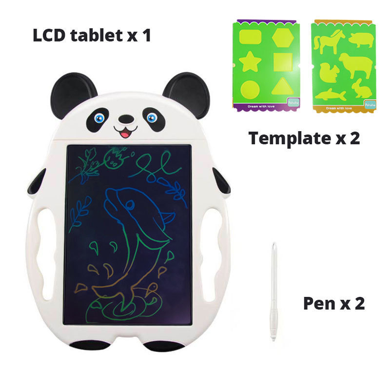 La educación temprana de los niños Qizhi tableta electrónica del LCD del tablero de escritura del color de la panda de la pintura del LCD de 9 pulgadas
