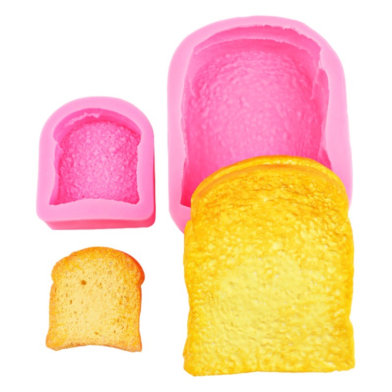 Tamaño de simulación tostadas pan tridimensional molde de silicona DIY hecho a mano pizca música pastel de chocolate para hornear mousse