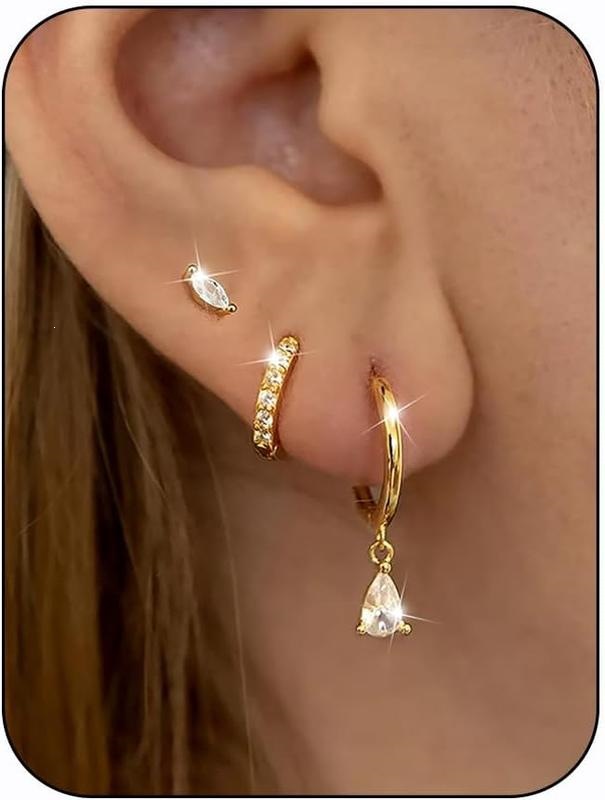 Y 23626 Zircon Teardrop Earrings Set 奢华水滴耳饰 跨境欧
