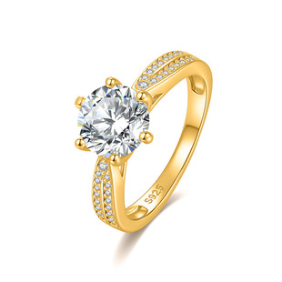 Cross-Border Hot Sale Simple and Fashionable Micro-Paved Six-Claw Starlight Moissanite Ring for Women S925 Sterling Silver Platinum-Plated D Color