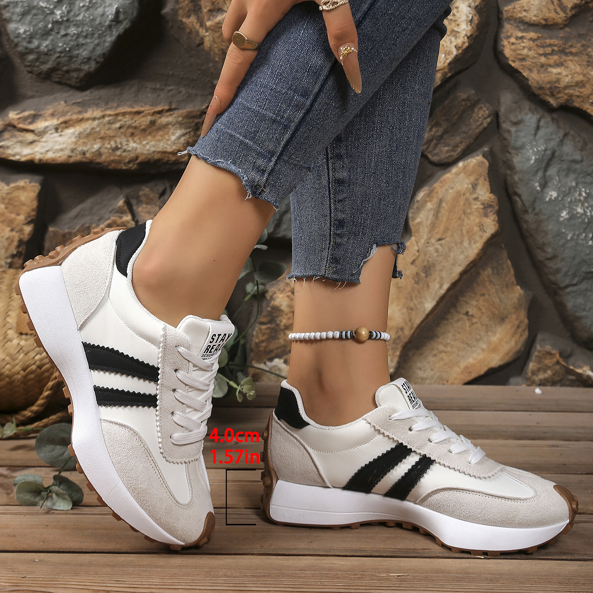 2026 primavera nueva mujer zapatos deportivos casuales de suela gruesa moda versátil transfronteriza cómodos gran tamaño al por mayor