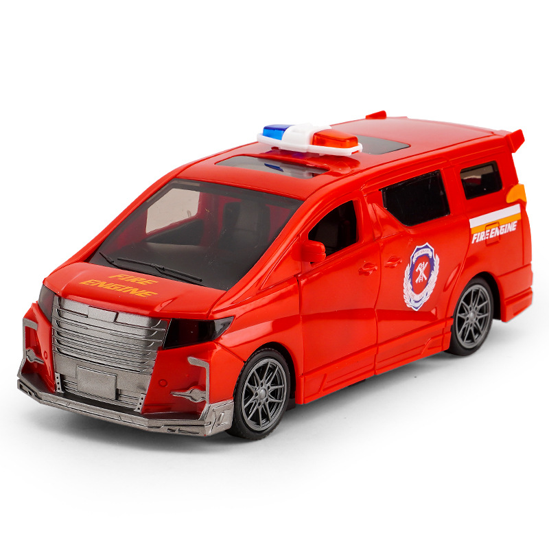 Juguete de doble puerta de simulación para niños modelo de coche inercial coche de luz y sonido coche de policía de bomberos juguetes para niños