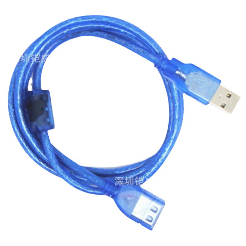 Фабричная прямой продажа USB2.0 прозрачный синий кабель удлинитель мужчина к женщине кабель передачи данных цельная медная жила 0.3-10 метров