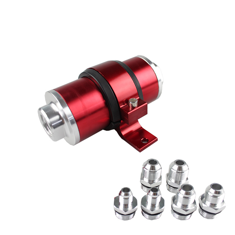 One Piece Drop Shipping Car Modified Fuel Filter Gasoline High Flow Magnetized Gasoline Filter Element Filter With Bracket