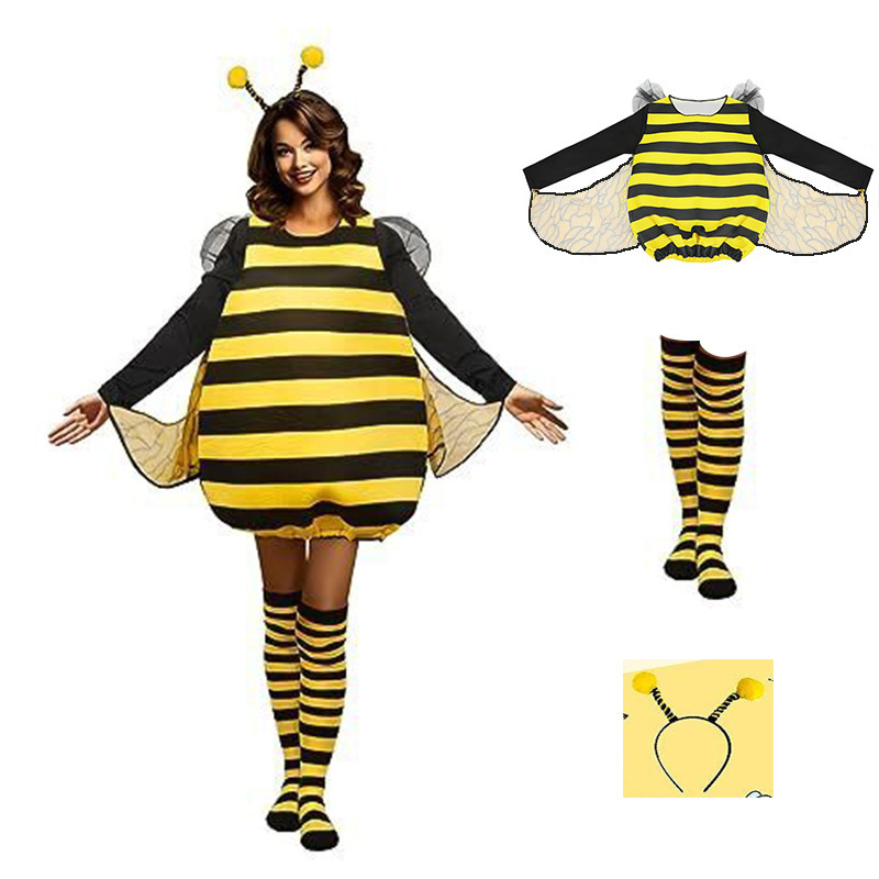 2026 European and American Cross-Border New Halloween Bee Cosplay Costumes for Adults and Children, Ladybug Festival Costumes 2026 European and American Cross-Border New Halloween Bee Cosplay Costumes for Adults and Children, Ladybug Festival Costumes