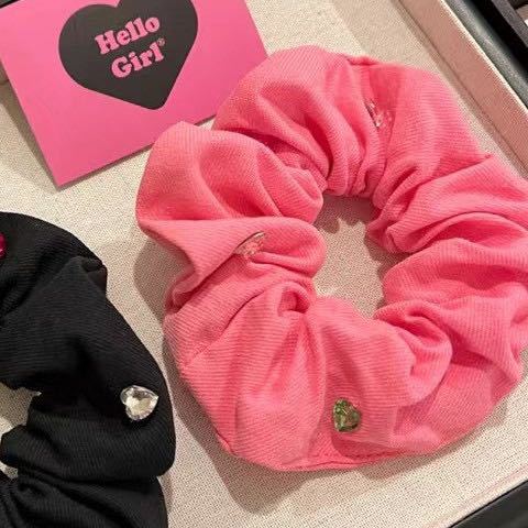 Barbie pink fabric large intestine hair band South Korea new high elastic hair rope women's new sweet style large intestine ring headdress