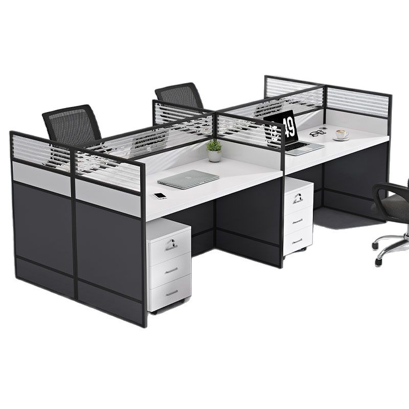 Fábrica directa de doble mesa de computadora cuatro mesas y sillas combinadas pantalla divisoria mesa de oficina personal de mesa