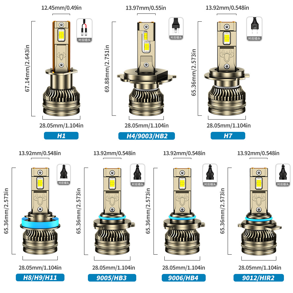 SENROBO vehículo especial condujo faro K16 doble tubo de cobre super brillante 110W faro H1H7H4H11