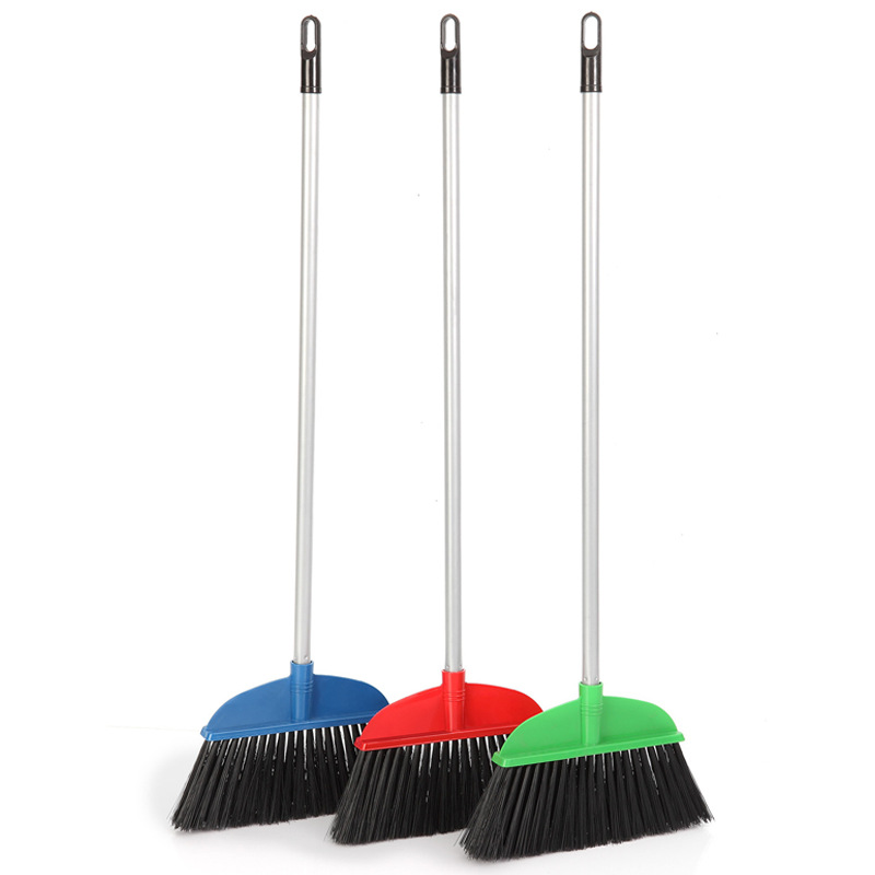 Escoba de limpieza doméstica creativa Yibaijia, de hierro pintado con aerosol, con cabezal de plástico y alambre largo y suave.