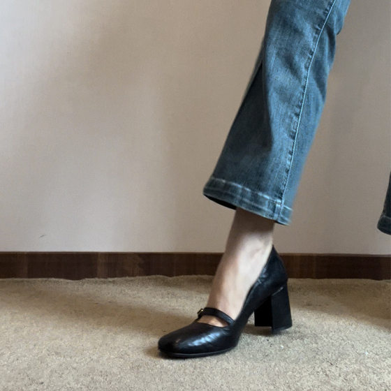 Mary Jane High-heeled Shoes Women's Thick Heel Square-toe Black Leather Shoes with Shallow Mouth Shoes Spring and Autumn