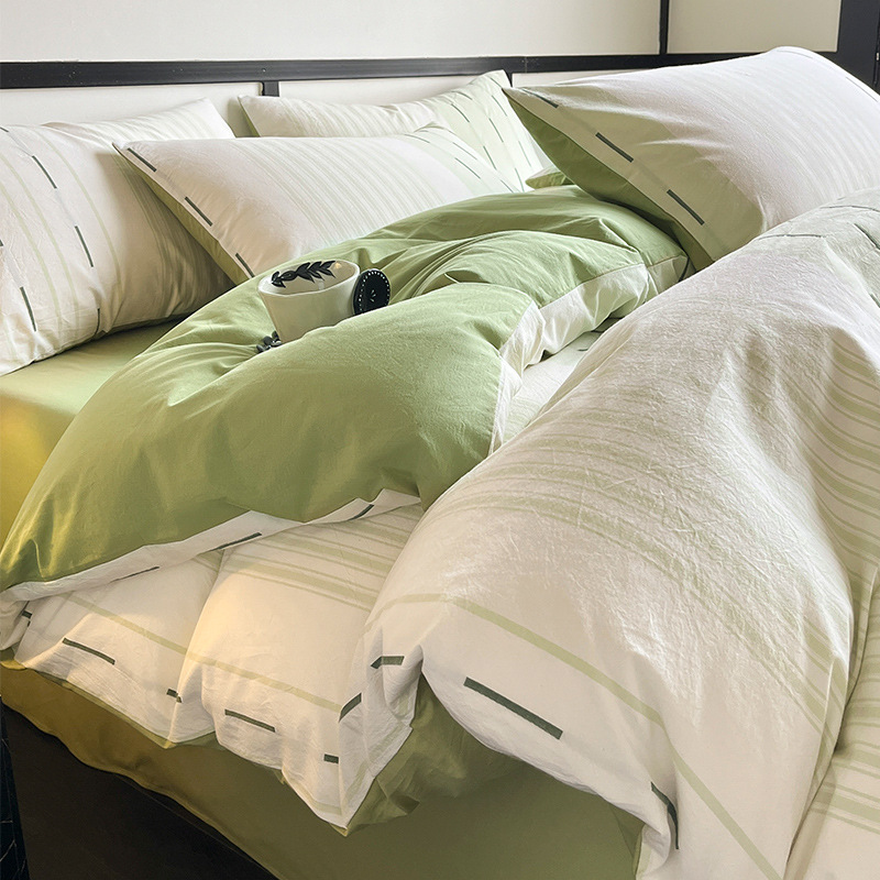 Cama de algodón nórdico de cuatro piezas, cuatro estaciones de algodón puro general 2025, nueva colcha de cama, cama de alta gama