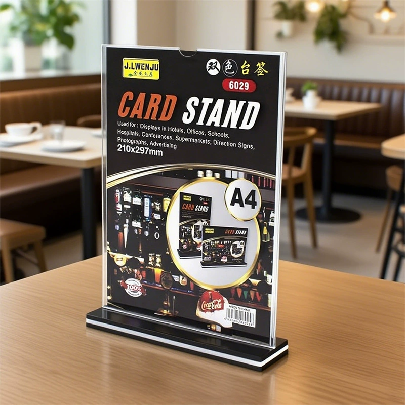 Акриловая настольная карта Двусторонняя подставка A4 Настольная карта с табличкой A5 Настольная карта A6 Напитки и овощи единый ценовой стол Т-образная подставка