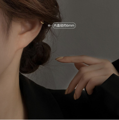 925 aguja de plata esterlina anillo de oreja círculo hebilla de oreja 2021 nueva moda pendientes de dormir